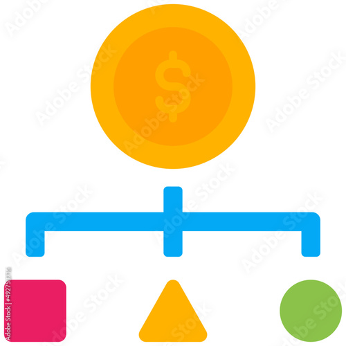 cost structure flat icon