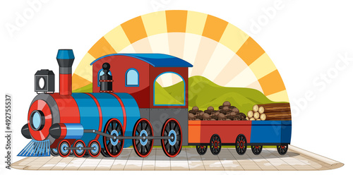 Train with natural scene
