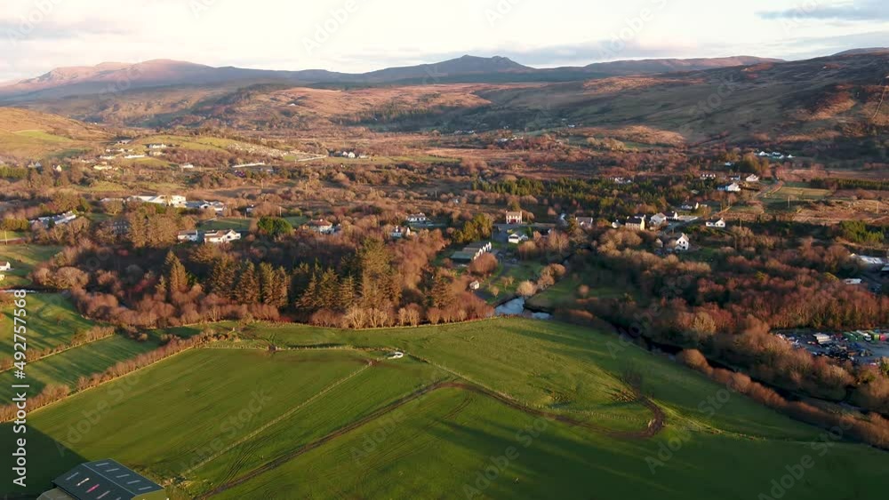 Aerial view of Glenties in County Donegal, Ireland Aerial view of Glenties in County Donegal, Ireland