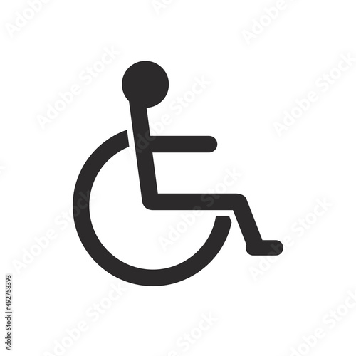 wheelchair icon vector, disabled parking, wheelchair icon minimalist flat