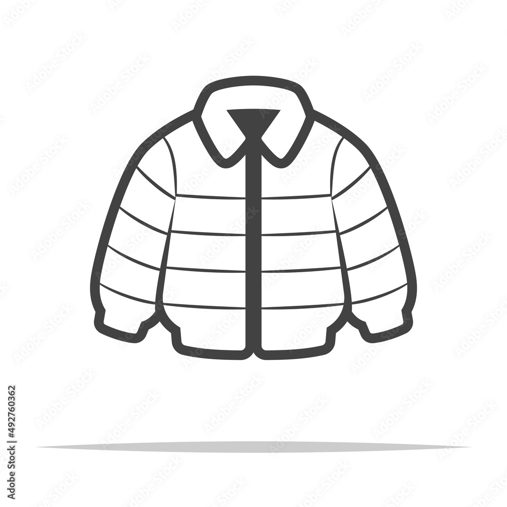 Puffer jacket outline icon vector isolated Puffer jacket outline icon vector isolated