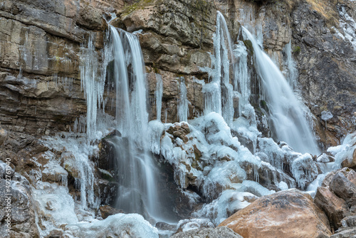 Kuhflucht Wasserfall bei Farchant, Garmisch Partenkirchen, im Winter
