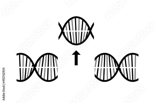 Genetic modification symbol image. Genetic engineering, gene editing concept icon. Vector.