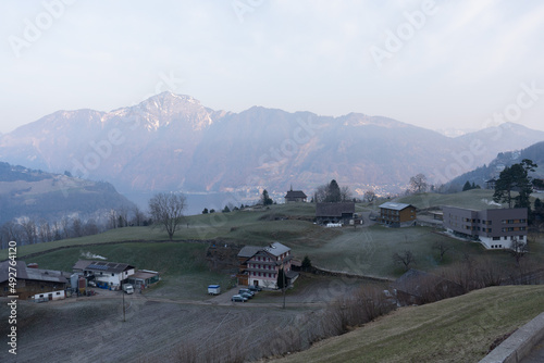 Flumserberg: Skiers, snowboarders, carvers, families all enjoy their time on the ski runs of winter sports resort located directly above Lake Walen. 65 km of perfectly groomed slopes invite you. photo