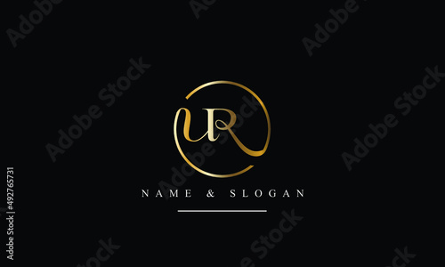 RU, UR, R, U abstract letters logo monogram