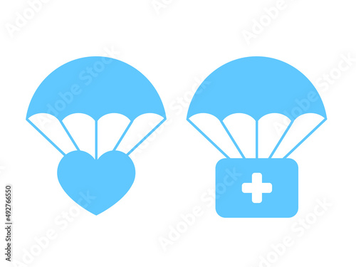 humanitarian aid icon set. Vector illustration   
