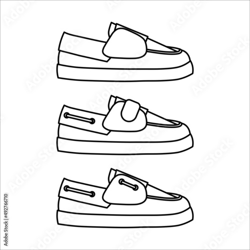 Line kids shoes icon vector illuatration