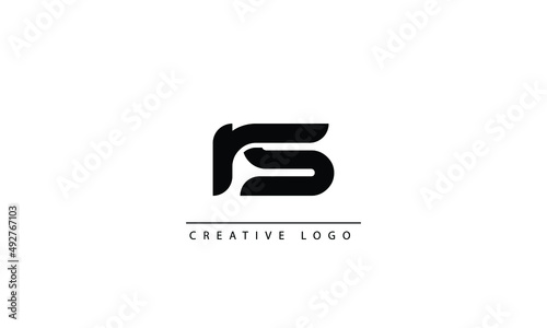  RS RU Abstract initial monogram letter alphabet logo design
