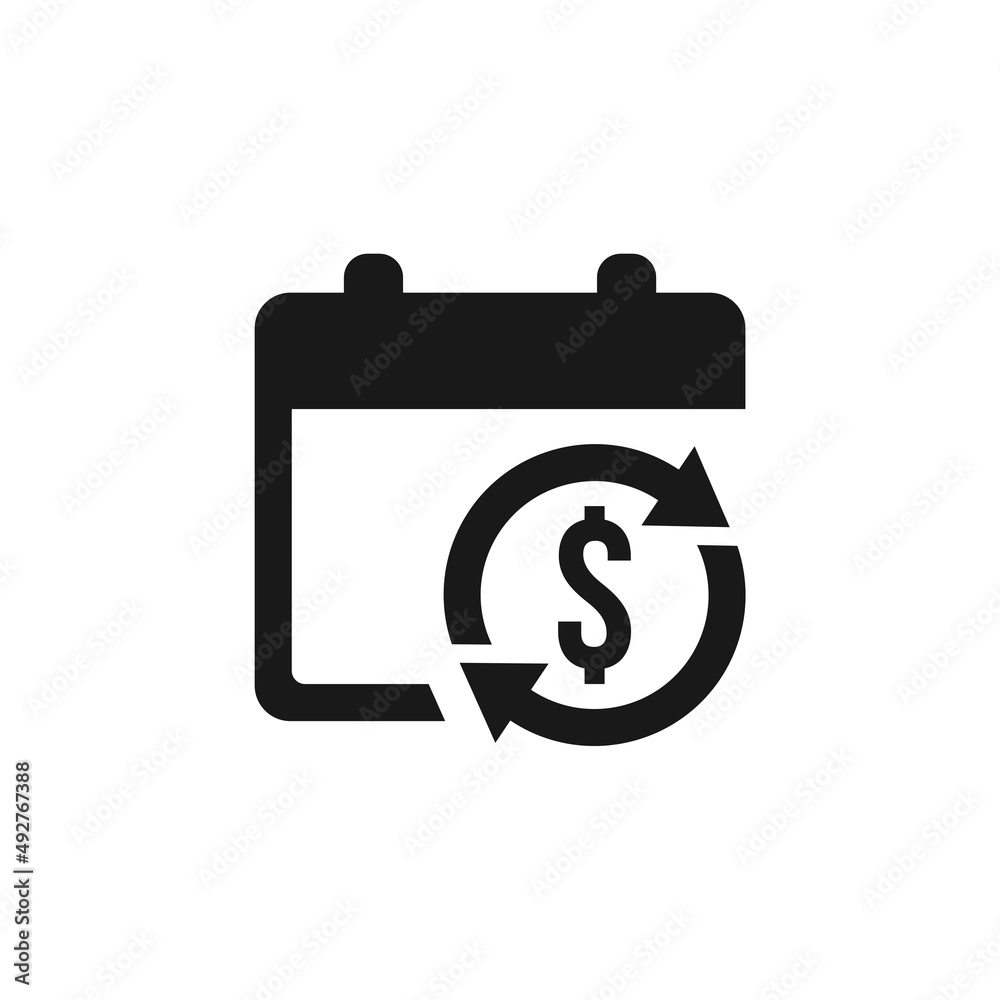 Recurring payment icon isolated on white background Recurring payment icon isolated on white background