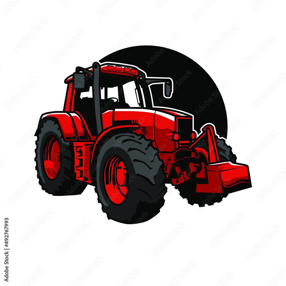 Obraz premium tracktor farm vector illustration design