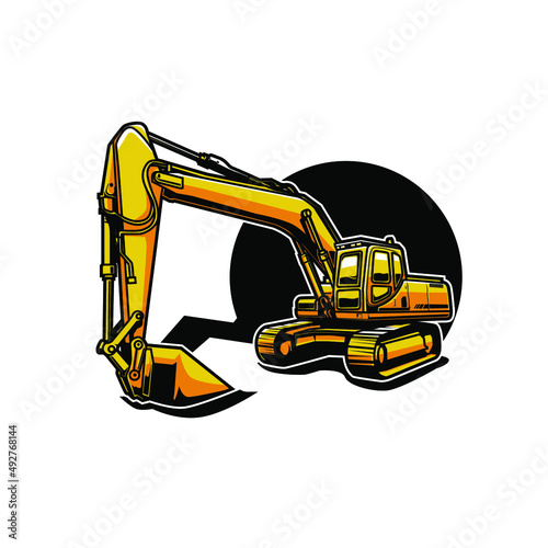 eskavator illustration vector design good for t-shirt
