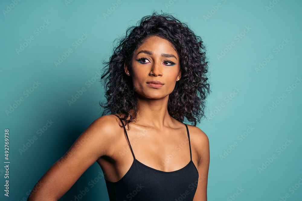 Confidence Hispanic Woman in Studio Confidence Hispanic Woman in Studio