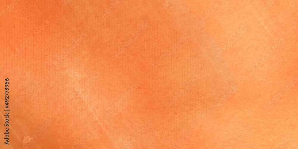 Fototapeta premium Orange paper texture Watercolor pastel background hand painted. aquarelle colorful stains on paper. cement orange background frame cement hot design.