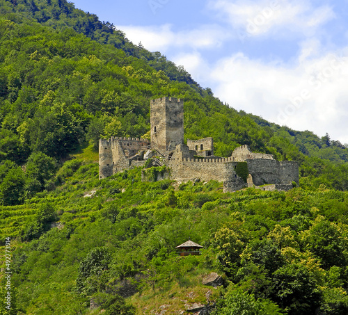 Ruins Hinterhaus Castle. Spitz, Danube river, Wachau Valley - UNESCO World Heritage Site, Lower Austria photo