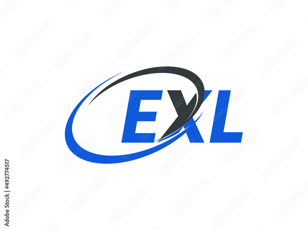 EXL letter creative modern elegant swoosh logo design EXL letter creative modern elegant swoosh logo design