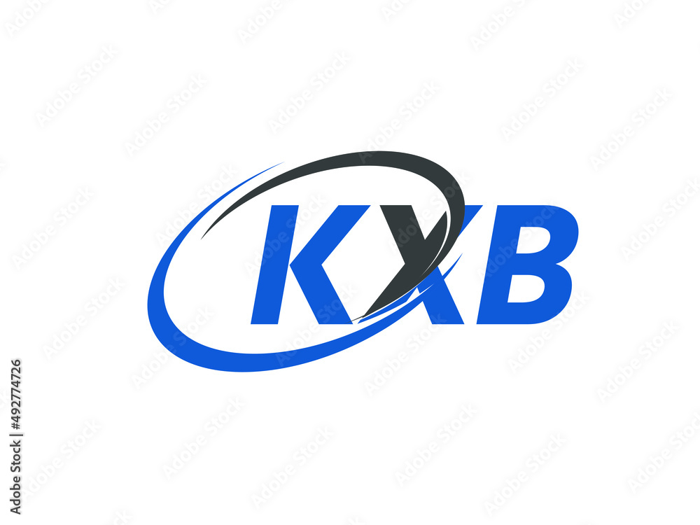 KXB letter creative modern elegant swoosh logo design