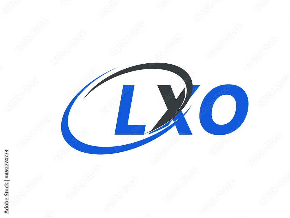 LXO letter creative modern elegant swoosh logo design LXO letter creative modern elegant swoosh logo design