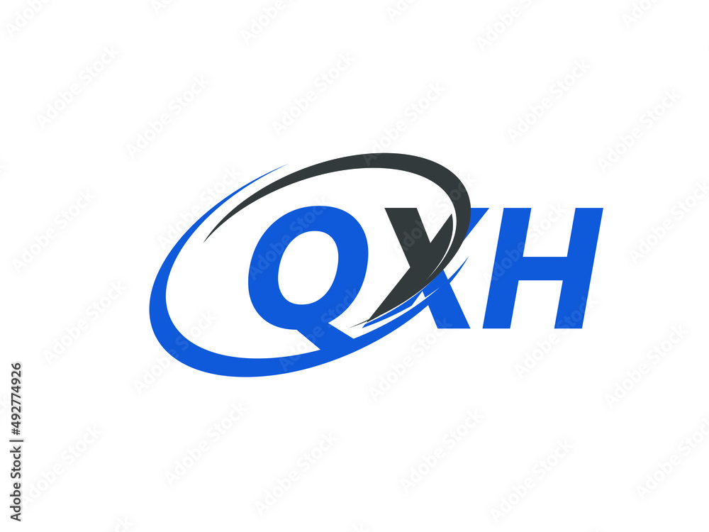 QXH letter creative modern elegant swoosh logo design QXH letter creative modern elegant swoosh logo design
