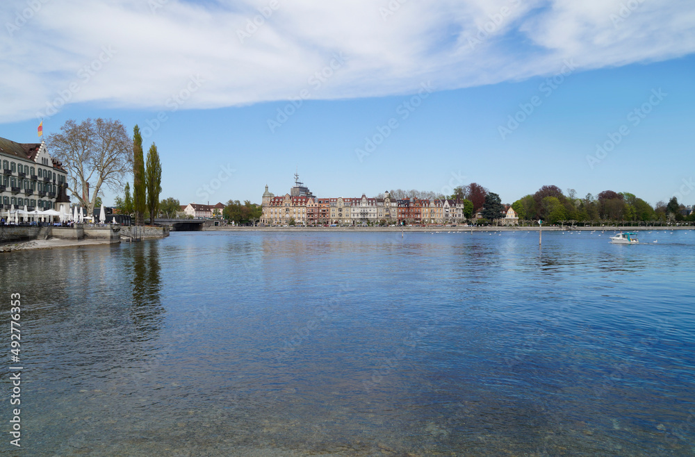 The city of Constance on lake Constance or Bodensee in Germany