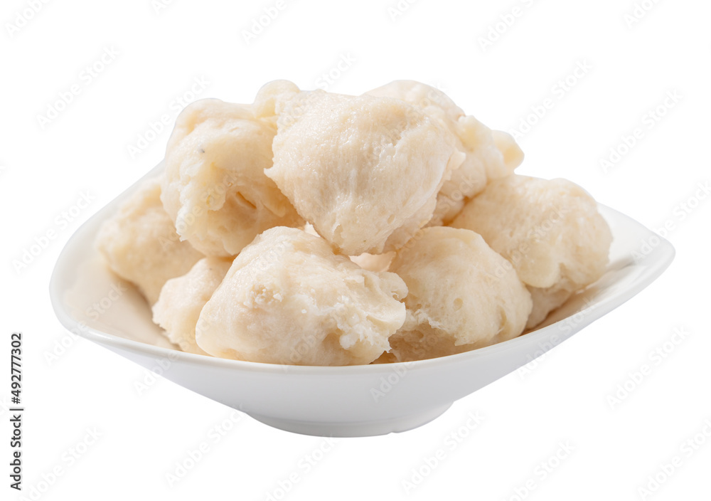 Fresh cuttlefish ball isolated on white background. Fresh cuttlefish ball isolated on white background.