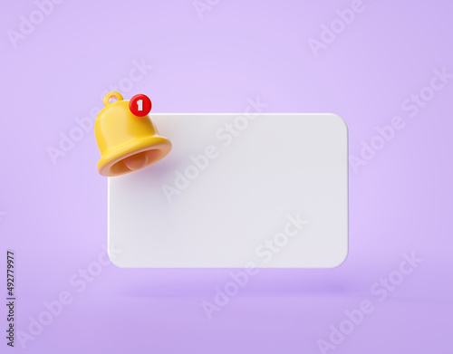 Schilderij op canvas Reminder popup bell notification alert or alarm icon sign or symbol for applicat