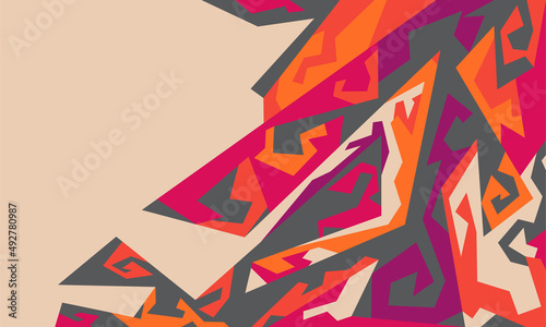 Abstract background with colorful and various pattern and with some copy space area