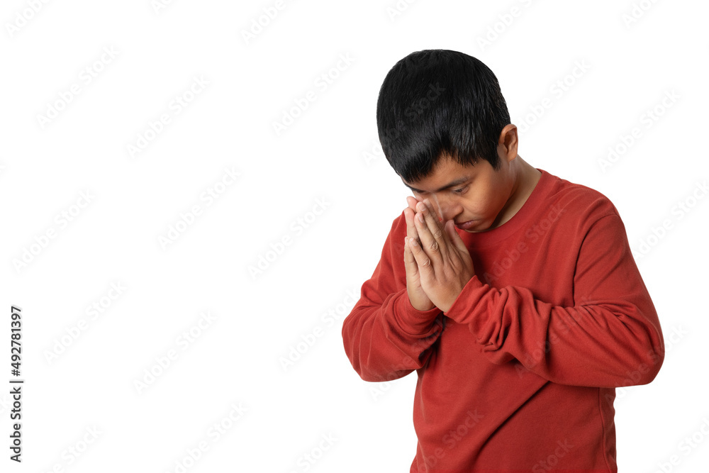 Portrait of young asian man paying respect. Respect gesture sign by hand. Portrait of young asian man paying respect. Respect gesture sign by hand.