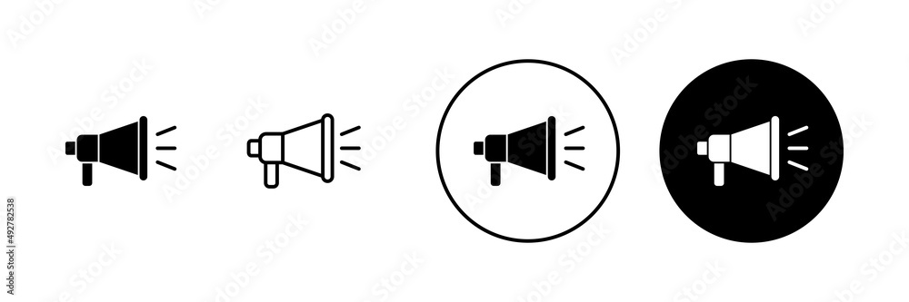 Megaphone icons set. Loudspeaker sign and symbol Megaphone icons set. Loudspeaker sign and symbol