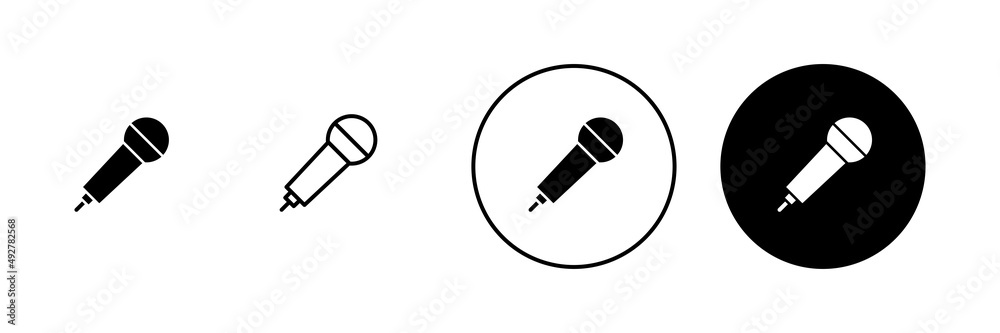 Microphone icons set. karaoke sign and symbol Microphone icons set. karaoke sign and symbol