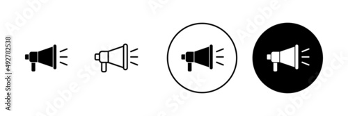 Megaphone icons set. Loudspeaker sign and symbol
