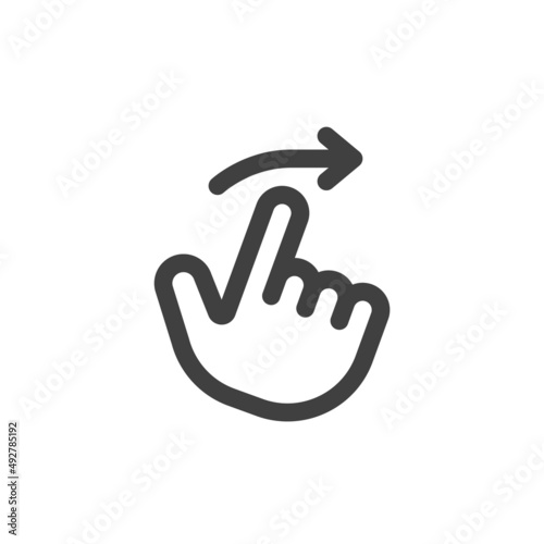 Finger swipe right line icon photo