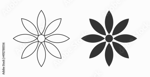 Flowers icons symbols.
