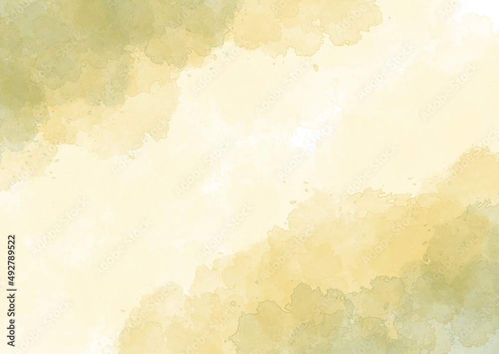 Yellow paint watercolor border frame abstract background