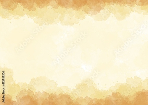 Peach and orange abstract frame watercolor design background texture