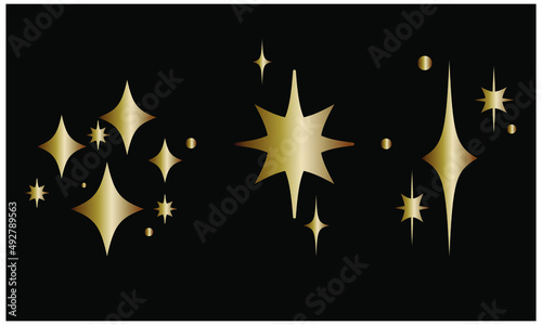 Shine gold sparkle icon, aesthetic logo, social media decoration. Vector illustration
