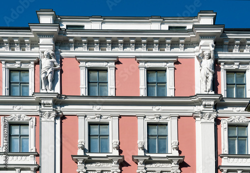 Fragment of Art Nouveau architecture style of Riga city , Latvia
