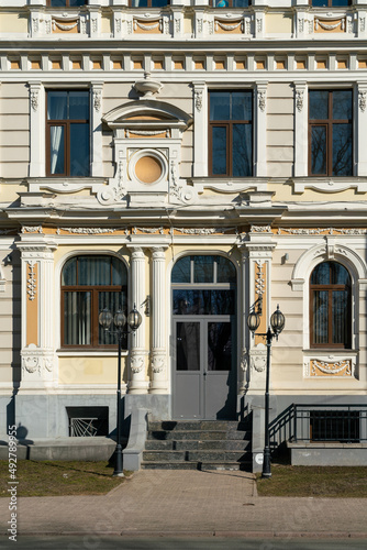 Fototapeta Naklejka Na Ścianę i Meble -  Fragment of Art Nouveau architecture style of Riga city , Latvia