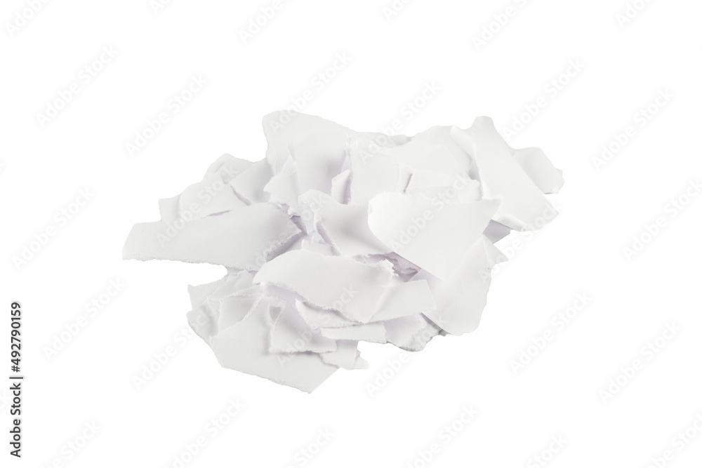 Empty white paper pieces isolated.