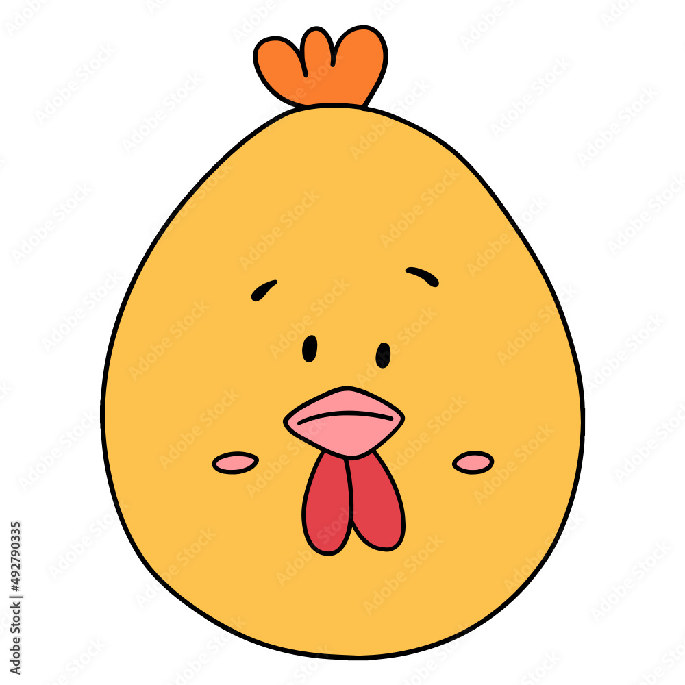 Fototapeta premium Easter Chick flat color design-SVG