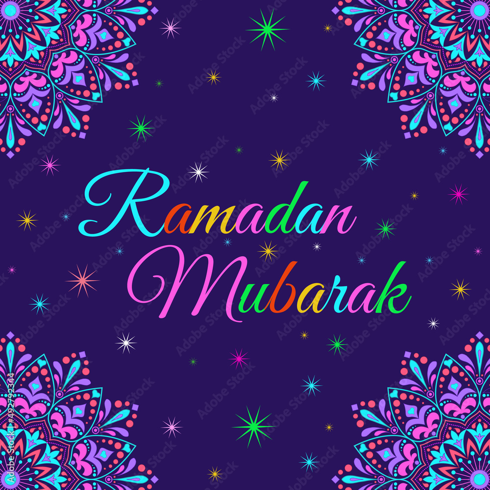Beautiful Ramadan Kareem design with mandala ornaments