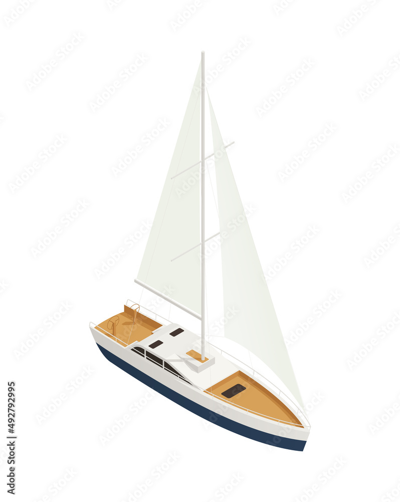 Isometric Sail Yacht Composition