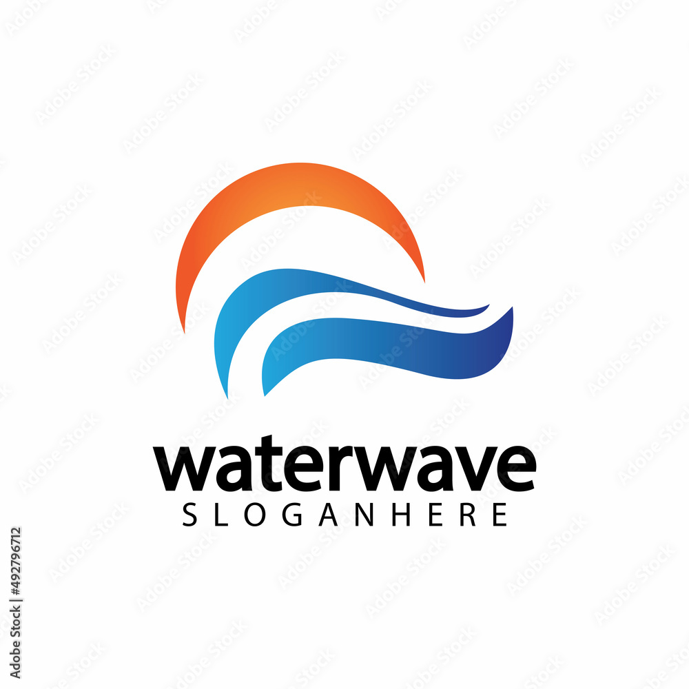 water wave logo design template