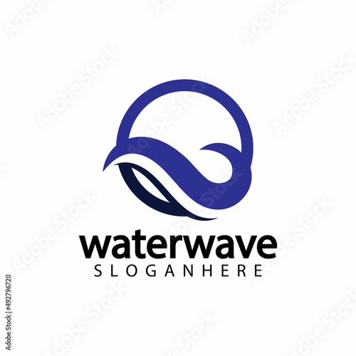 water wave logo design template