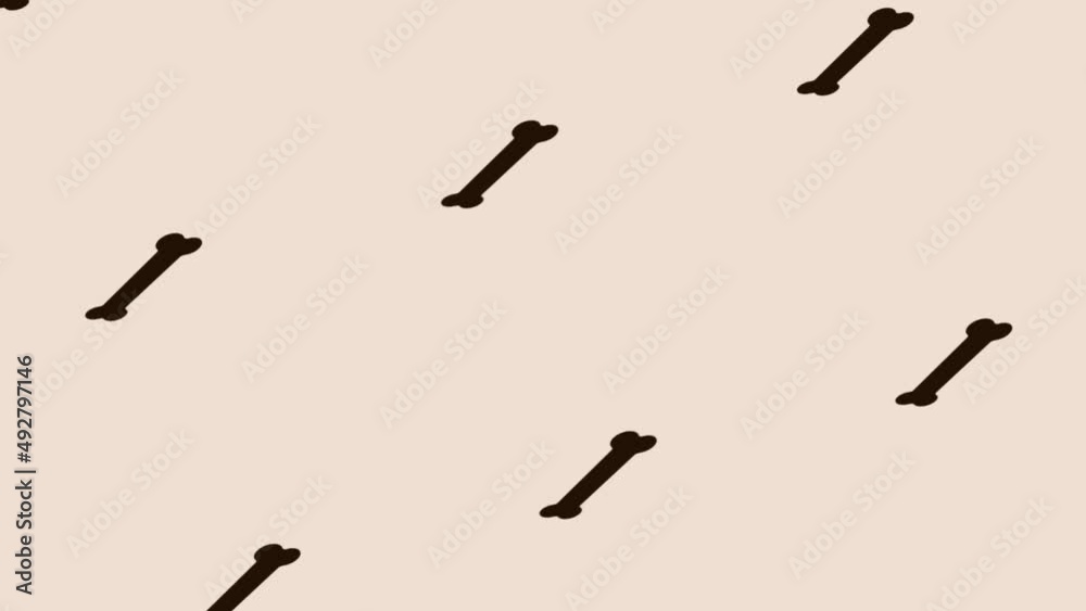 animation of rotating bone icon on light pastel background