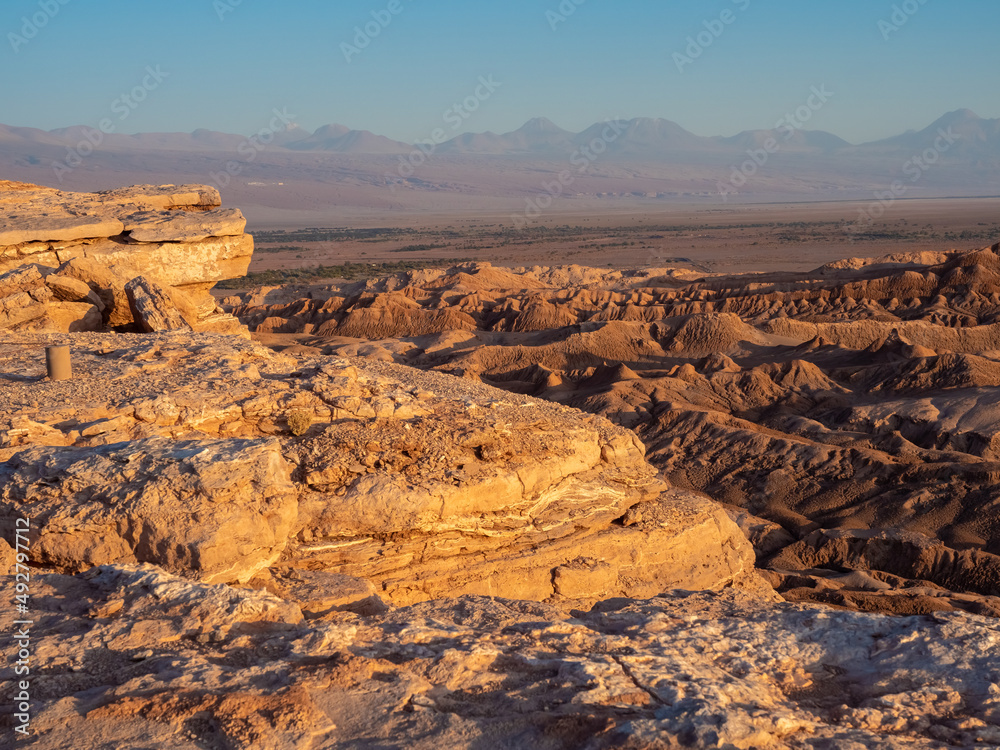 Stunning desert landscapes in the Valley of Moon (Valle de la Luna), San Pedro de Atacama, Chile. Unique rock formations, cliffs sand dunes with infinite color and texture variations. Stunning desert landscapes in the Valley of Moon (Valle de la Luna), San Pedro de Atacama, Chile. Unique rock formations, cliffs sand dunes with infinite color and texture variations.