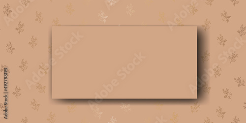 Vector. Chamomile flower background, copy space for text. Horizontal template for cards, wedding invitations, party invitations, flyers, covers, brochures, social networks. Hand-drawn sketch. Beige.