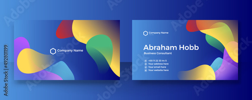 Modern Business Card - Creative and Clean Business Card Template. Luxury business card design template. Elegant dark back background with abstract golden wavy lines shiny. Vector illustration