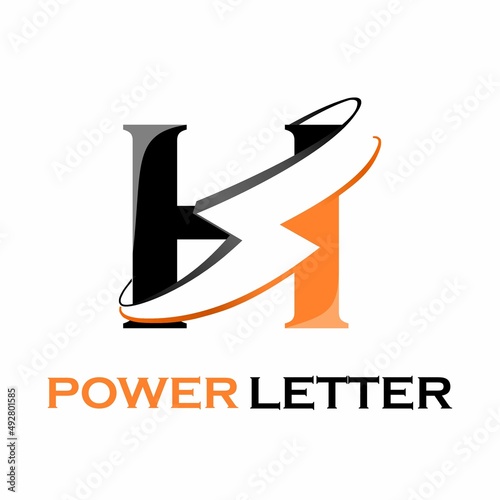 Power letter or electric letter logo design template illustration. suitable for branding, media, website, label, electrician, company, tool, digital, energy, connection, symbol etc. there is font h