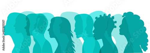 people portrait black silhouette, isolated