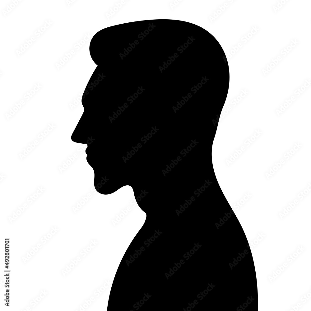 man, guy portrait black silhouette, isolated
